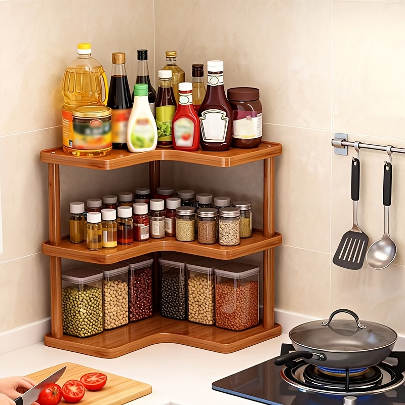 Kitchen Gadgets In China - 1pc Triangular Corner Storage Rack, Multi-Tier