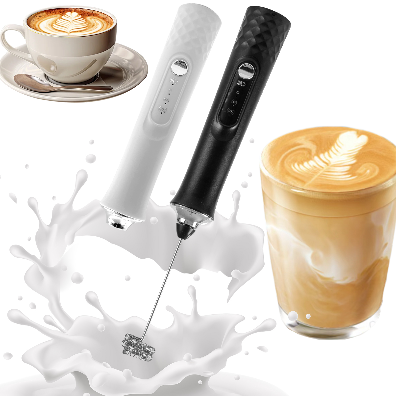 Quirky Kitchen Gadgets - Powerful Electric Milk Frother, Handheld Whisk
