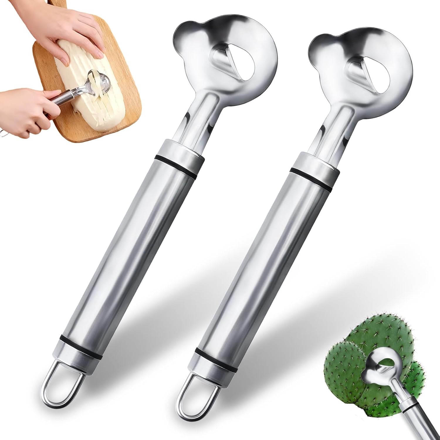 Kitchen Gadgets Peeler - 2 PCS Cactus Peeler Tool, Spoon,