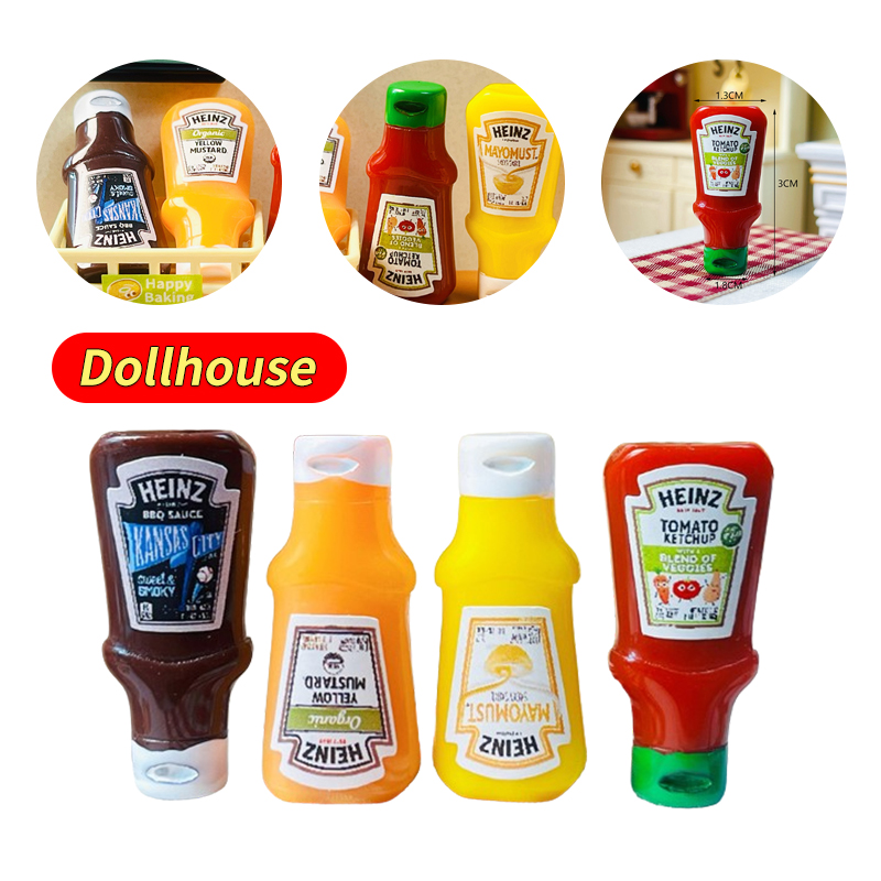 Kitchen Gadgets Small - 4Pcs Dollhouse Miniature Strawberry Sauce Jam