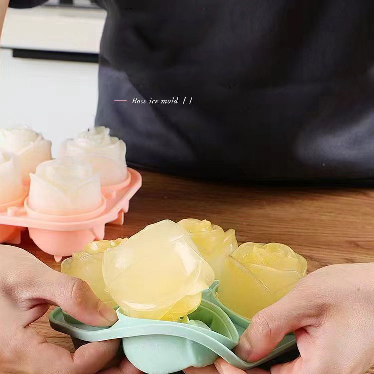 3D Rose Ice Molds 4 Holes Ice  – обзор и цена Kitchen Utensil Holder