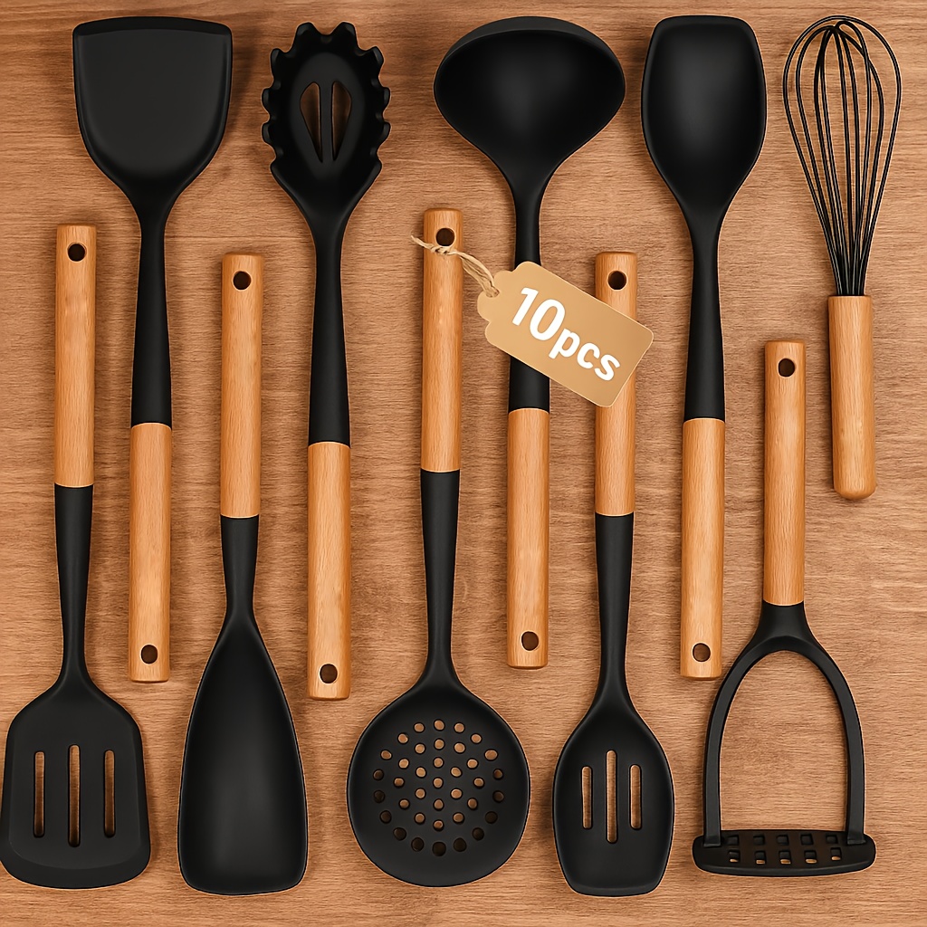 10Pcs Silicone Cooking Utensil – обзор и цена Kitchen Gadgets In China