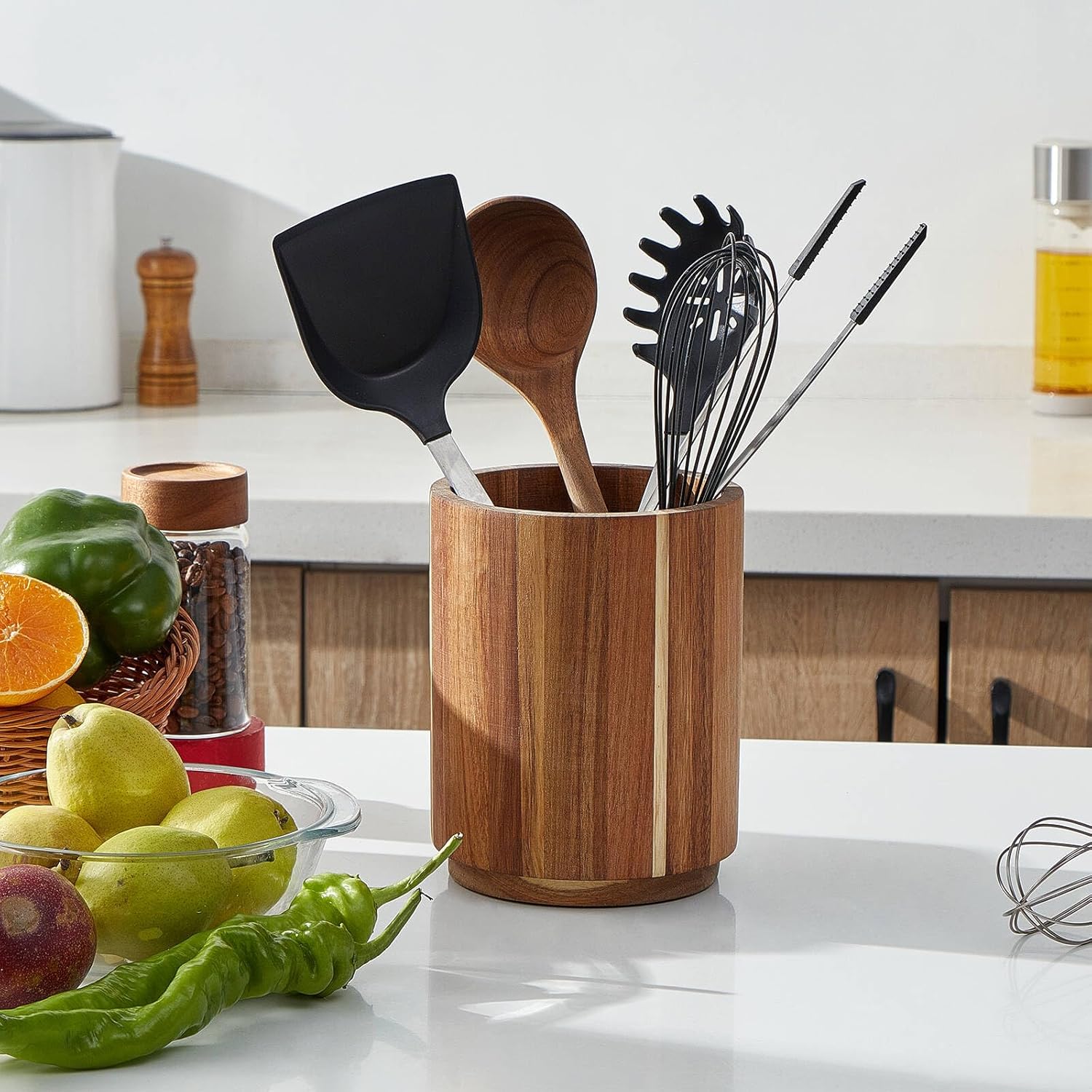 Acacia Wood Utensil Holder, 36 – обзор и цена Kitchen Utensil Holder