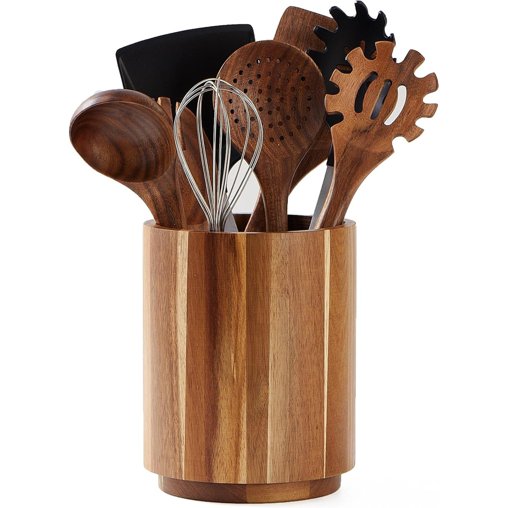 Acacia Wood Utensil Holder for – обзор и цена Kitchen Utensil Holder