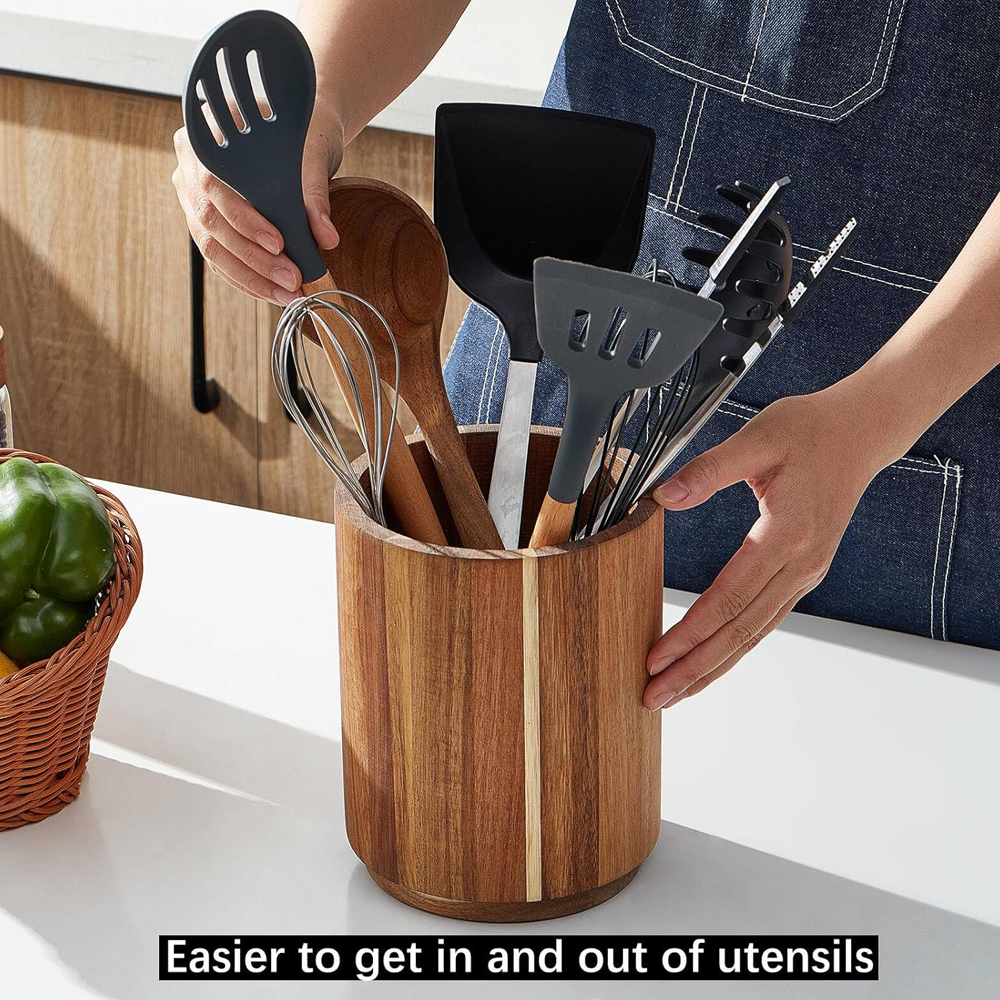 Acacia Wood Utensil Holder for – обзор и цена Kitchen Utensil Holder