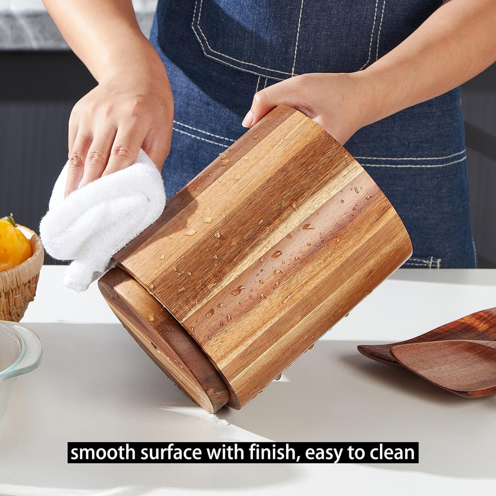 Acacia Wood Utensil Holder for – обзор и цена Kitchen Utensil Holder