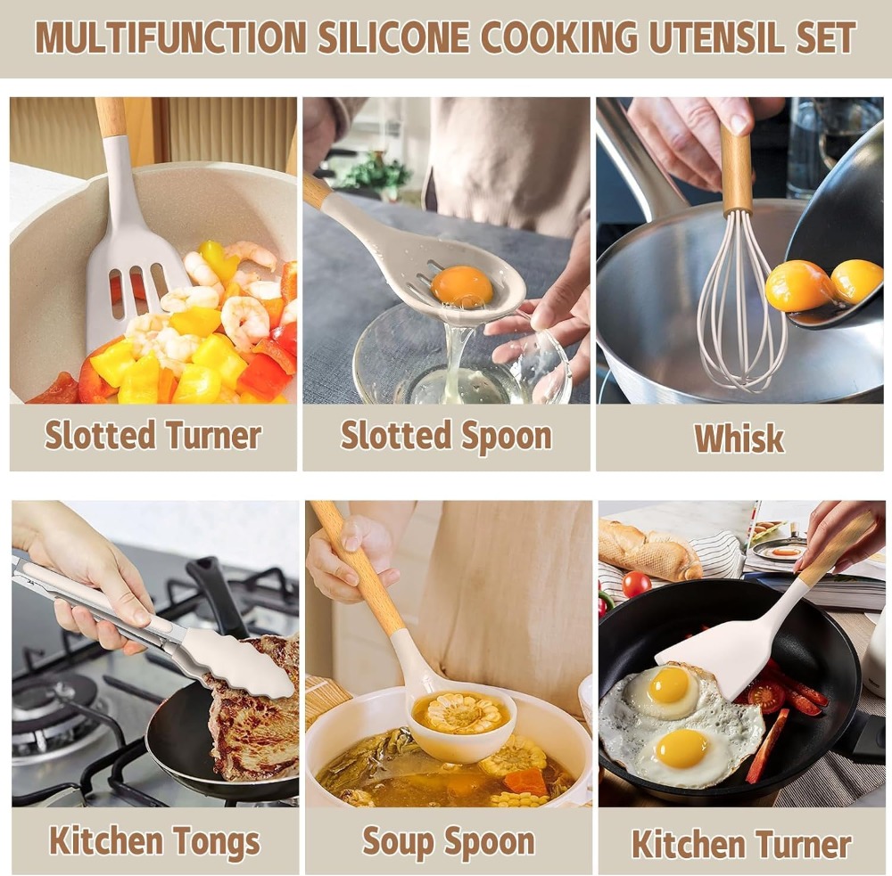 33-Piece Non-Stick Silicone Ki – обзор и цена Kitchen Utensil Holder